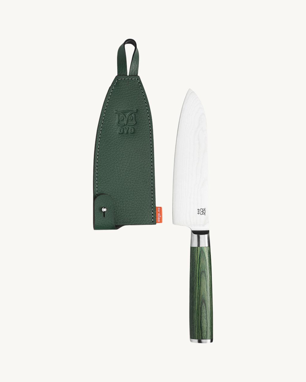 Skarvet santoku kokkekniv